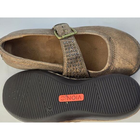 Vionic Goleta Shoes Flats Comfort Mary Jane Buckle Bronze Studded Womens Size 8 - Picture 6 of 6